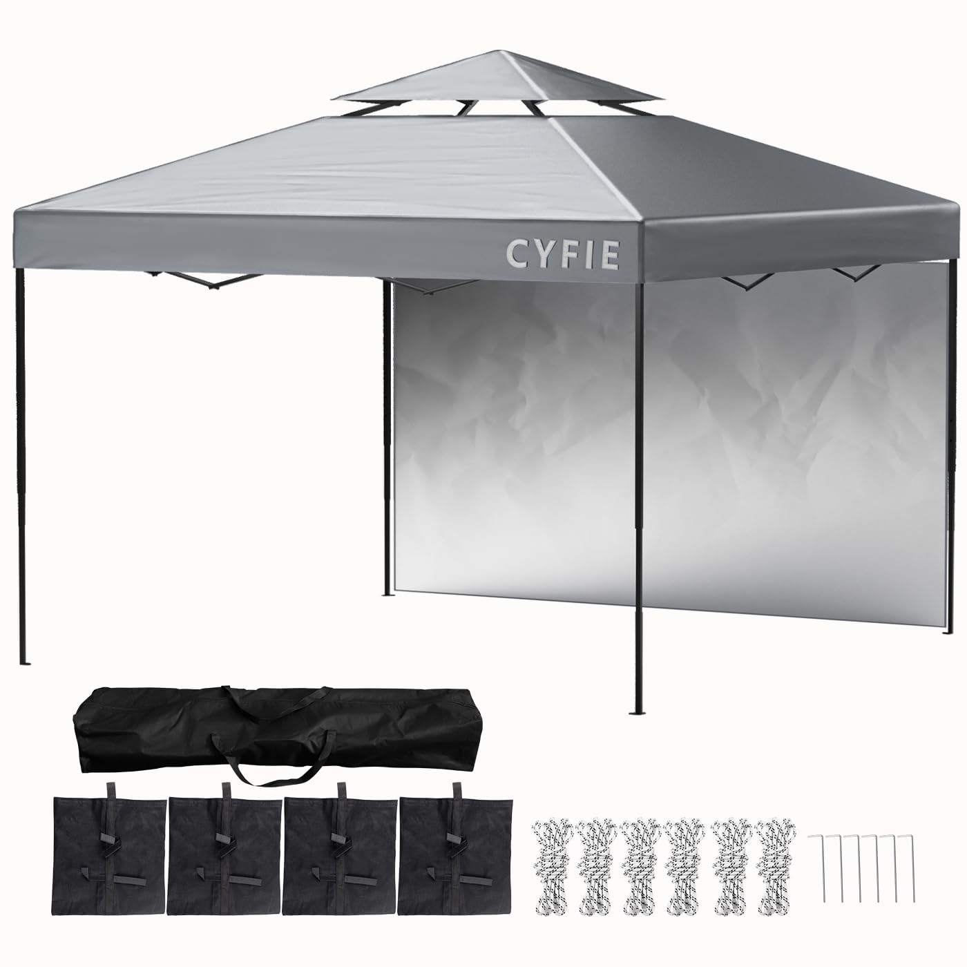 CYFIE タープテント 3x3m サイドシート1枚付属 風抜けベンチレーション Amazon | CYFIE タープテント 3x3m サイドシート1枚付属 風抜け